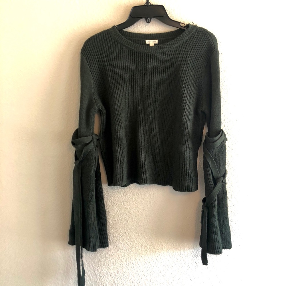 Urban outfitters Olive green bell sleeve sweater